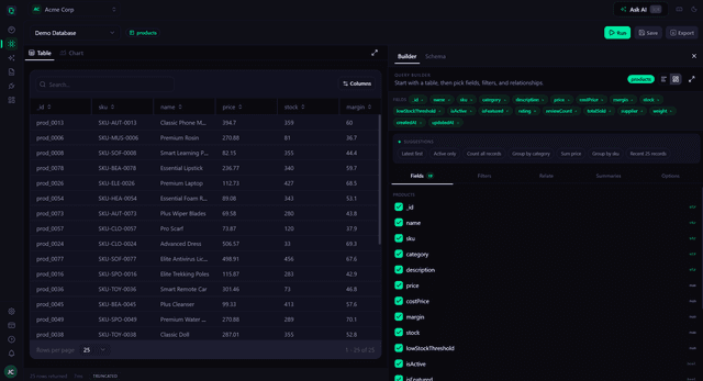 Io Sql Query AI SQL Query Builder for Connected Data Sources